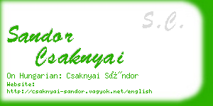 sandor csaknyai business card